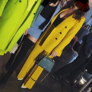 Yellow zara suit pants
